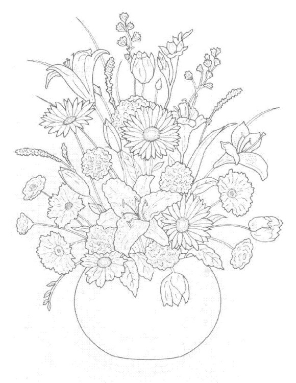 Plansa de colorat cu Flori 31 25
